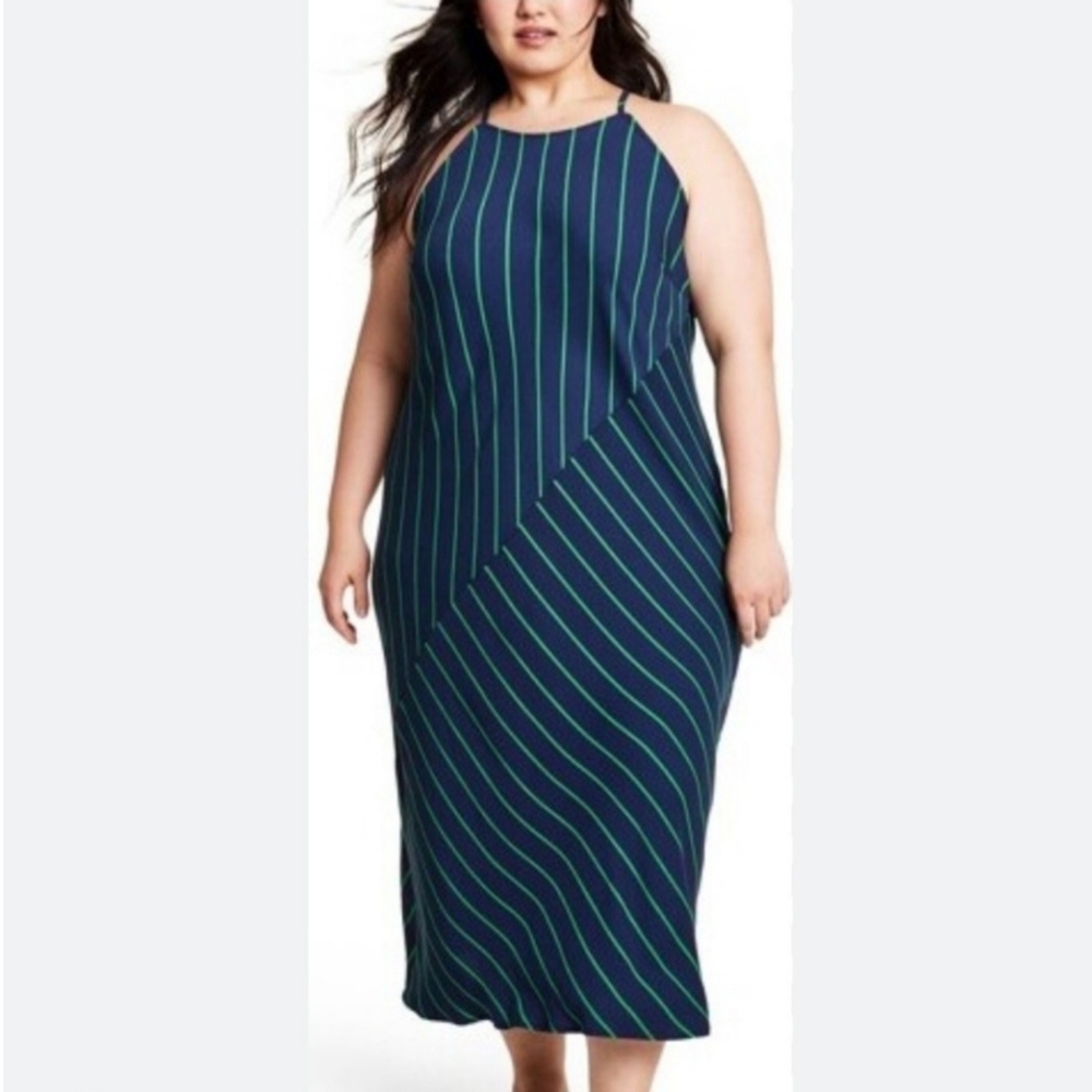 🎉3xHP🎉 NWT Navy & Green Striped Rowing Blazers x Target Dress, 3XL 👗